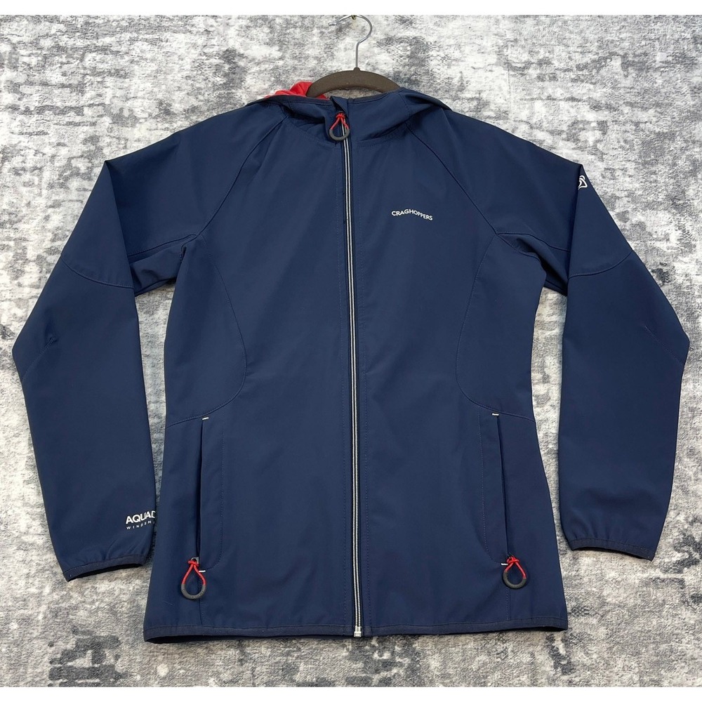 Craghoppers Women's 6 Softshell Jacket‎ Navy Blue Aquadry Hooded Zip Athleisure